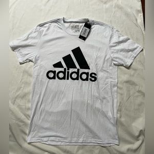 Men’s white Adidas performance tee tshirt Medium brand new with tags!